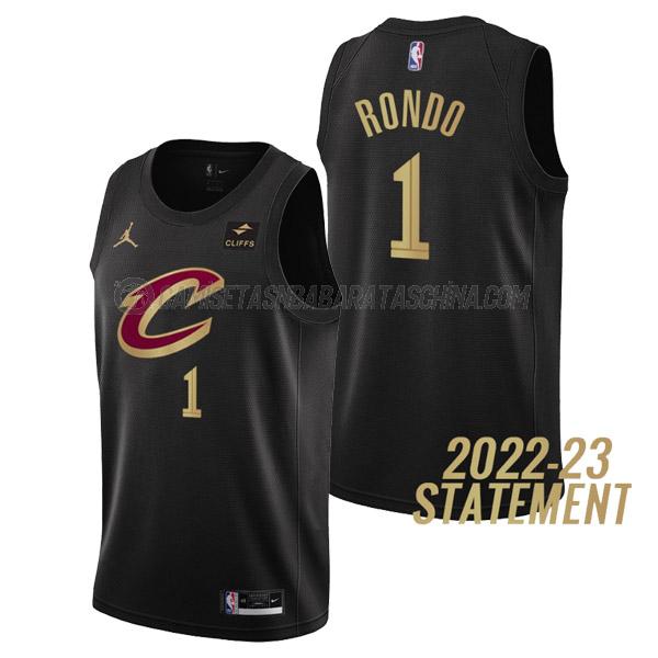 camiseta rajon rondo cleveland cavaliers de 1 hombre statement edition 2023 negro