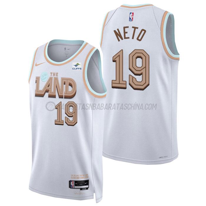 camiseta raul neto cleveland cavaliers de 19 hombre city edition 2023 blanco