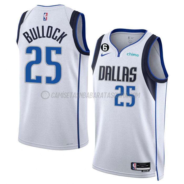 camiseta reggie bullock dallas mavericks de 25 hombre association edition 2023 blanco