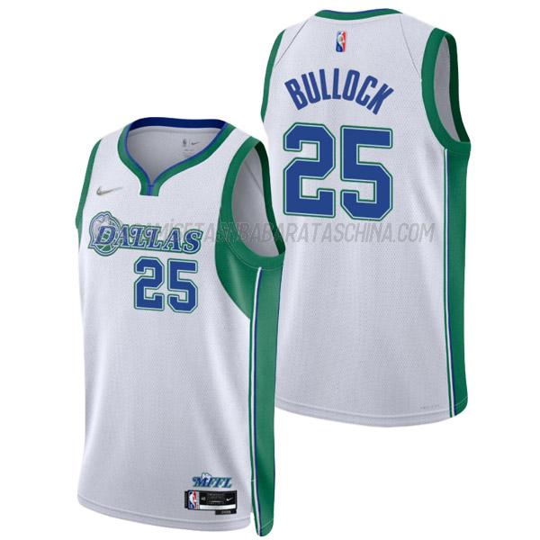 camiseta reggie bullock dallas mavericks de 25 hombre city edition 2022 blanco