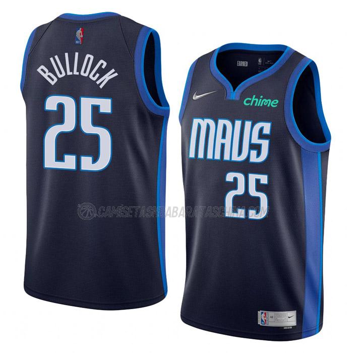 camiseta reggie bullock dallas mavericks de 25 hombre earned edition 2022 azul marino