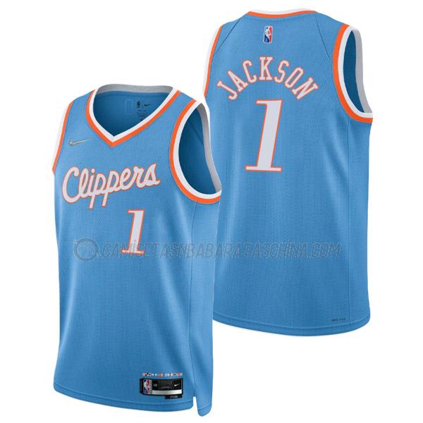 camiseta reggie jackson los angeles clippers de 1 hombre city edition 2022 azul