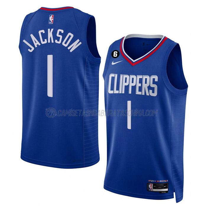 camiseta reggie jackson los angeles clippers de 1 hombre icon edition 2023 azul