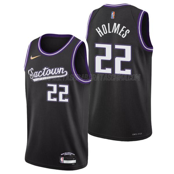 camiseta richaun holmes sacramento kings de 22 hombre city edition 2022 negro