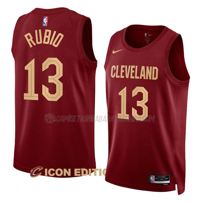 camiseta ricky rubio cleveland cavaliers de 13 hombre icon edition 2023 rojo