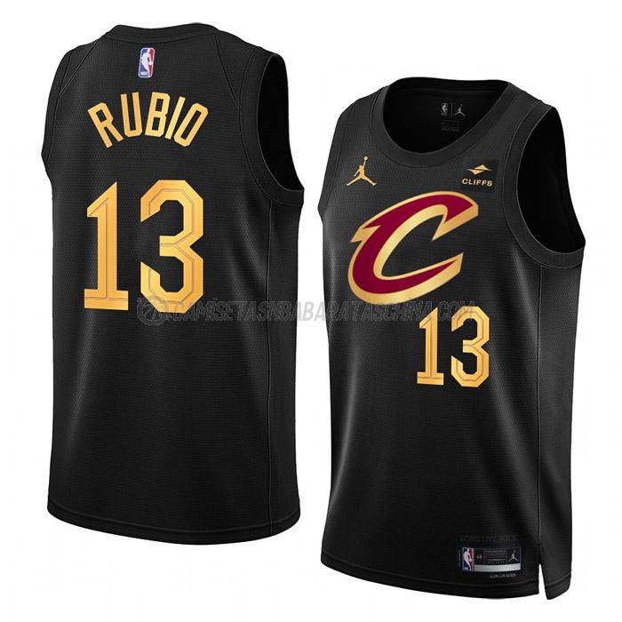 camiseta ricky rubio cleveland cavaliers de 13 hombre statement edition 2023 negro