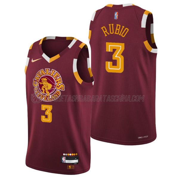 camiseta ricky rubio cleveland cavaliers de 3 hombre city edition 2022 rojo