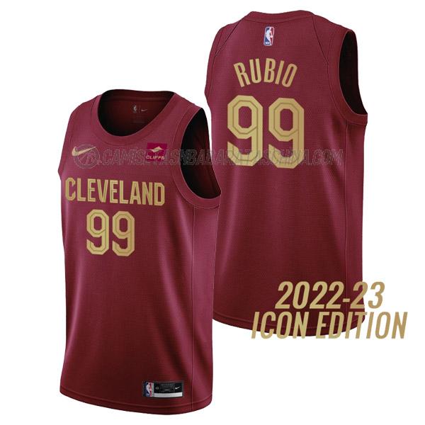 camiseta ricky rubio cleveland cavaliers de 99 hombre icon edition 2023 rojo