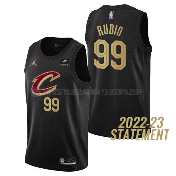 camiseta ricky rubio cleveland cavaliers de 99 hombre statement edition 2023 negro