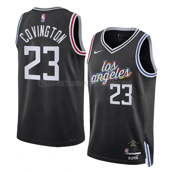 camiseta robert covington los angeles clippers de 23 hombre city edition 2023 negro