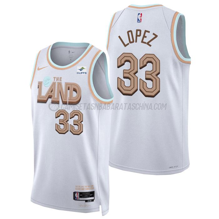 camiseta robin lopez cleveland cavaliers de 33 hombre city edition 2023 blanco