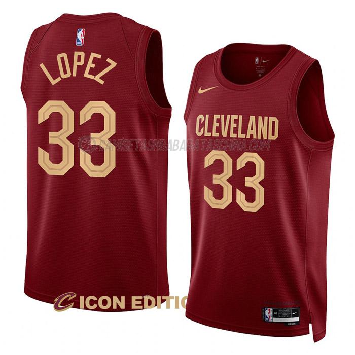 camiseta robin lopez cleveland cavaliers de 33 hombre icon edition 2023 rojo