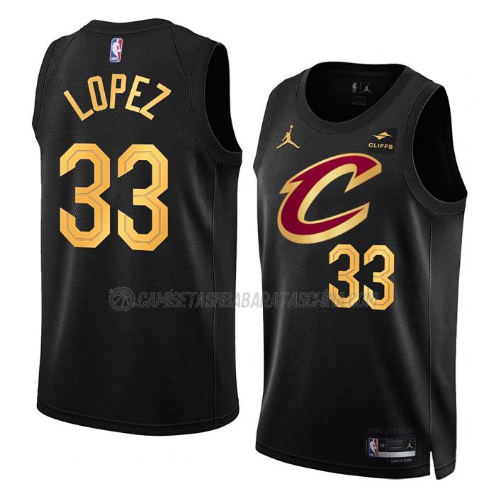 camiseta robin lopez cleveland cavaliers de 33 hombre statement edition 2023 negro