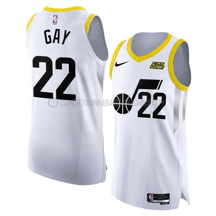 camiseta rudy gay utah jazz de 22 hombre association edition 2023 blanco