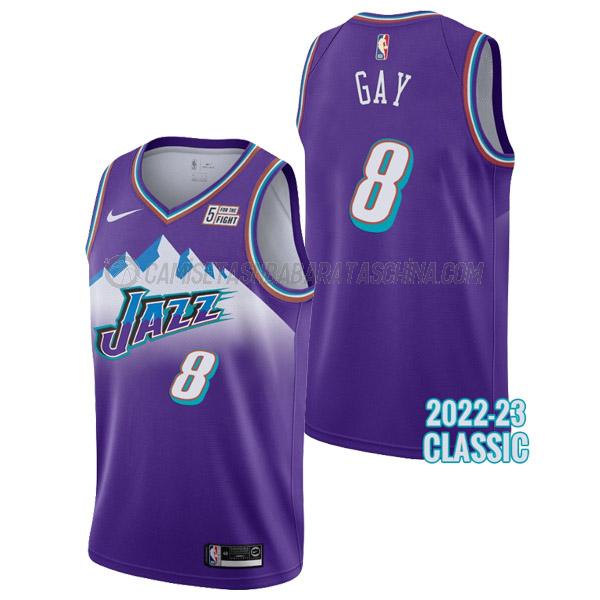 camiseta rudy gay utah jazz de 8 hombre classic edition 2023 púrpura