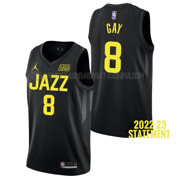 camiseta rudy gay utah jazz de 8 hombre statement edition 2023 negro