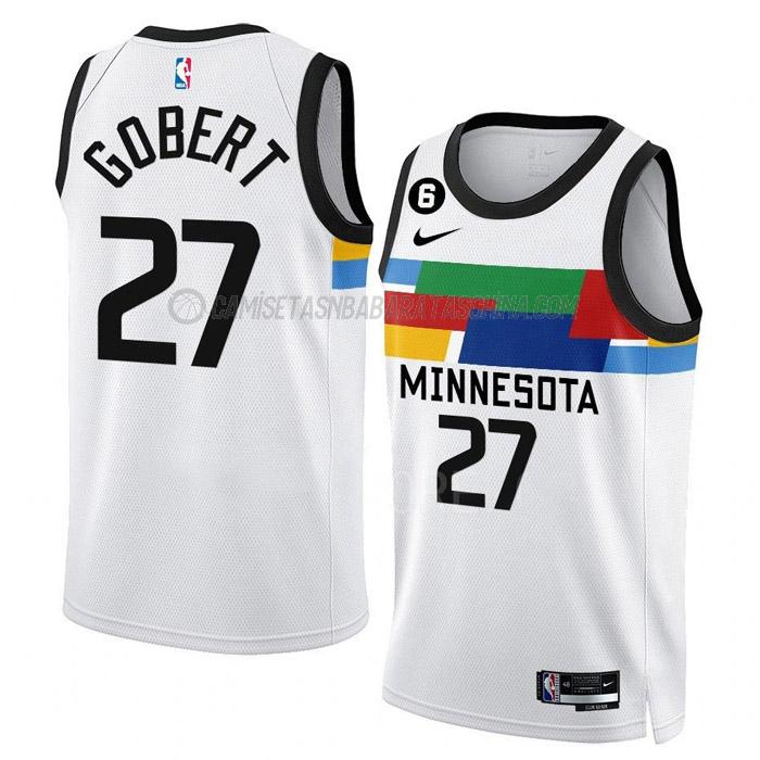 camiseta rudy gobert minnesota timberwolves de 27 hombre city edition 2023 blanco