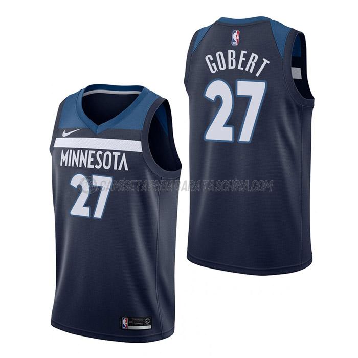 camiseta rudy gobert minnesota timberwolves de 27 hombre icon edition 2023 azul marino