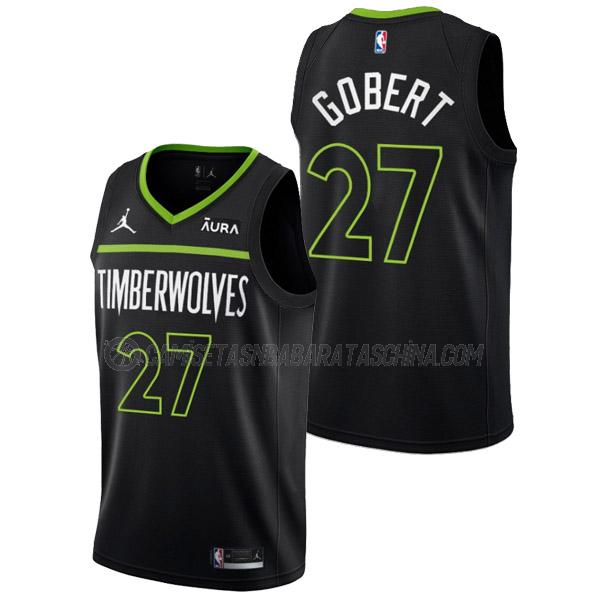 camiseta rudy gobert minnesota timberwolves de 27 hombre statement edition 2023 negro