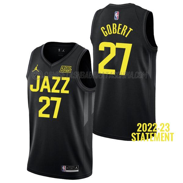 camiseta rudy gobert utah jazz de 27 hombre statement edition 2023 negro