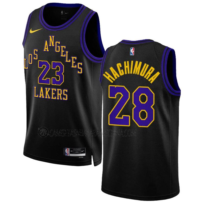 camiseta rui hachimura los angeles lakers de 28 hombre city edition 2023-24 negro