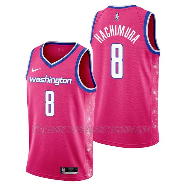 camiseta rui hachimura washington wizards de 8 hombre city edition 2023 rosa