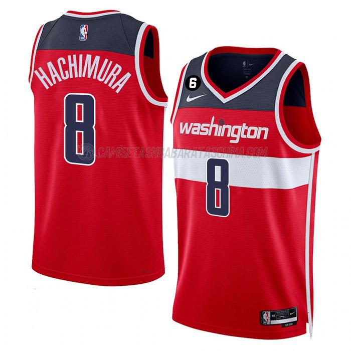 camiseta rui hachimura washington wizards de 8 hombre icon edition 2023 rojo