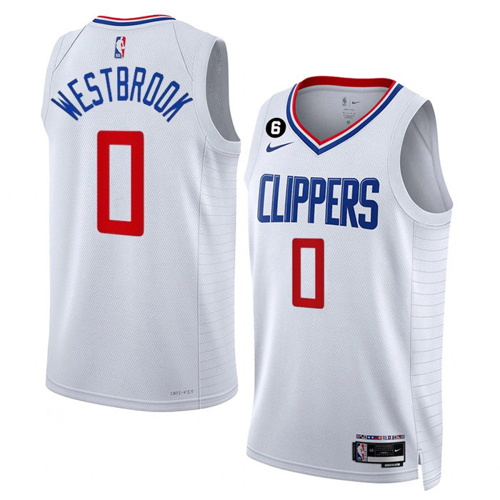 camiseta russell westbrook los angeles clippers de 0 hombre association edition 2023 blanco