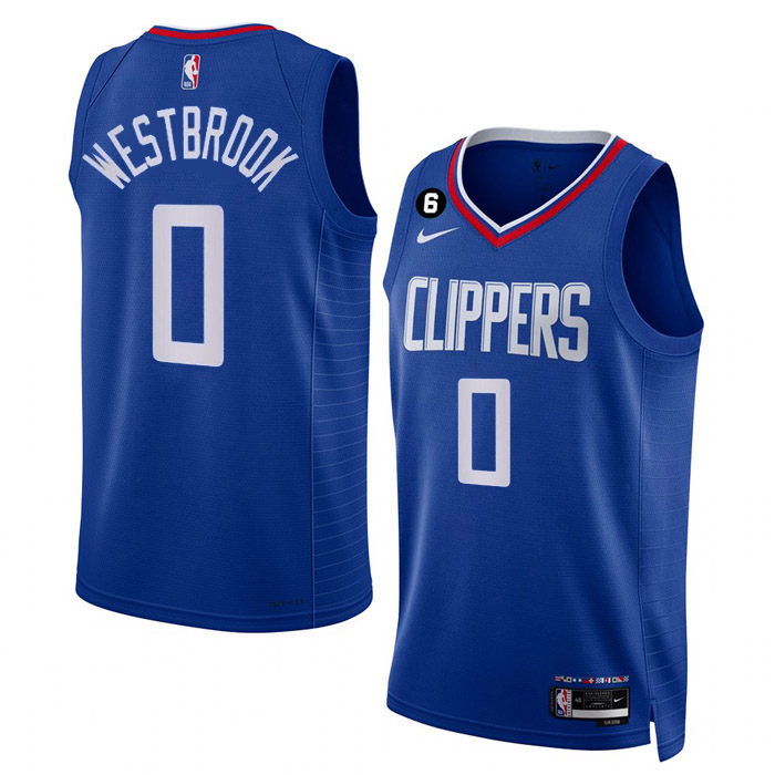 camiseta russell westbrook los angeles clippers de 0 hombre icon edition 2023 azul