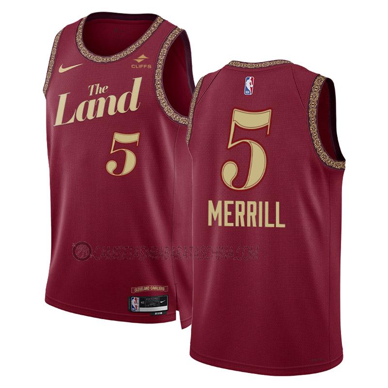 camiseta sam merrill cleveland cavaliers de 5 hombre city edition 2023-24 negro