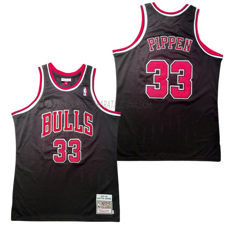 camiseta scottie pippen chicago bulls de 33 hombre retro negro