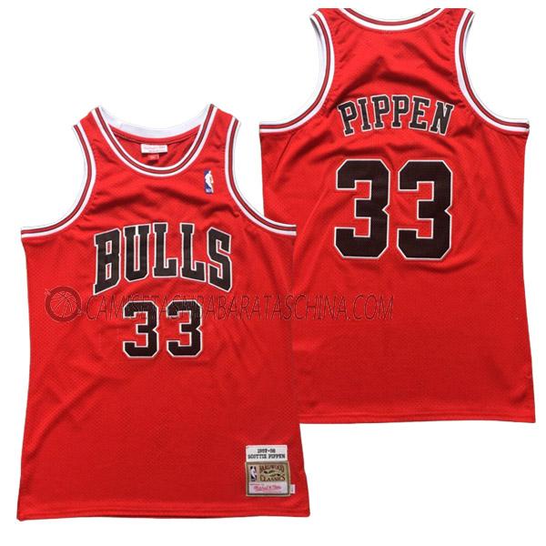 camiseta scottie pippen chicago bulls de 33 hombre retro rojo