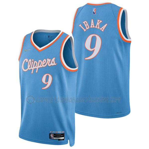 camiseta serge ibaka los angeles clippers de 9 hombre city edition 2022 azul