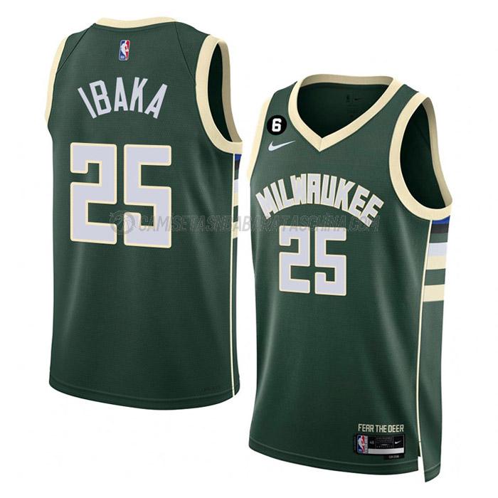 camiseta serge ibaka milwaukee bucks de 25 hombre icon edition 2023 verde