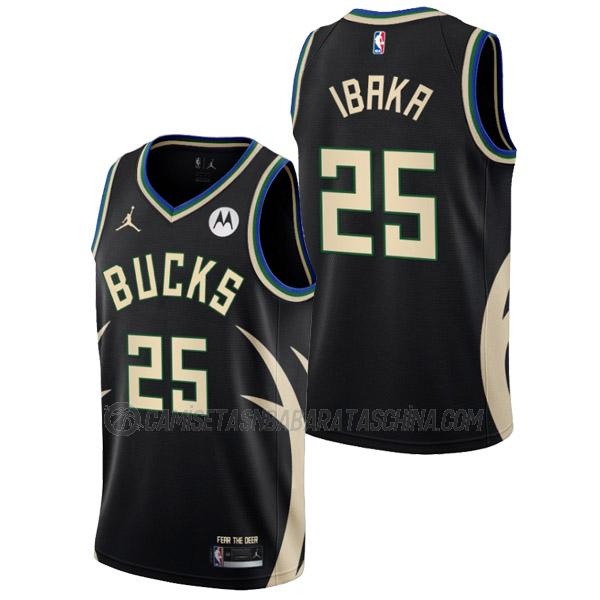 camiseta serge ibaka milwaukee bucks de 25 hombre statement edition 2023 negro