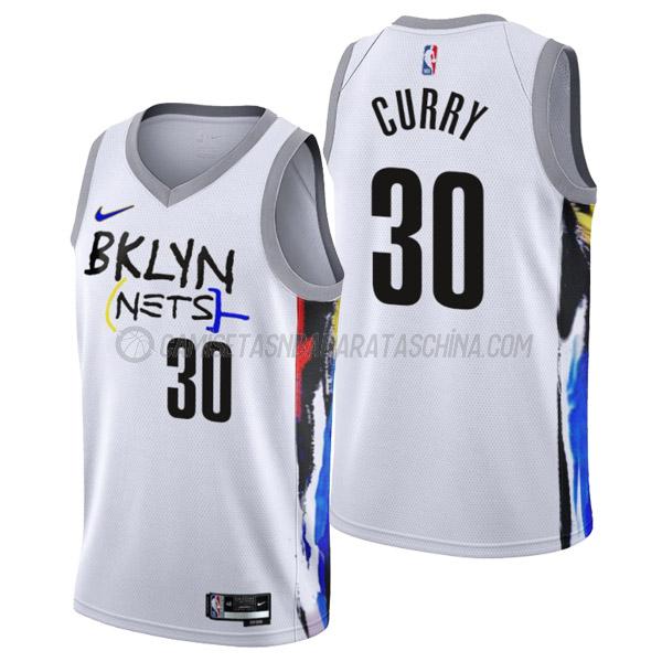 camiseta seth curry brooklyn nets de 30 hombre city edition 2023 blanco