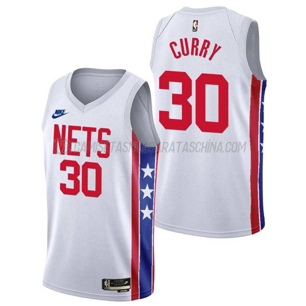 camiseta seth curry brooklyn nets de 30 hombre classic edition 2023 blanco