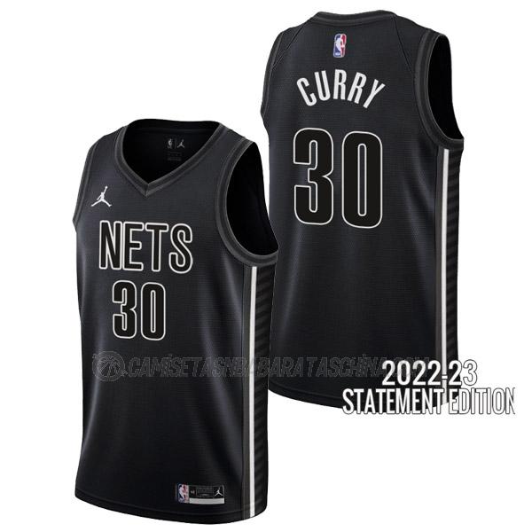 camiseta seth curry brooklyn nets de 30 hombre statement edition 2023 negro