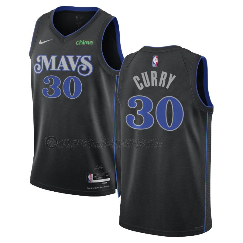 camiseta seth curry dallas mavericks de 30 hombre city edition 2023-24 negro