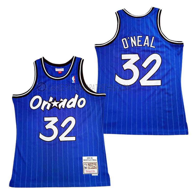 camiseta shaquille o'neal orlando magic de 32 hombre retro azul