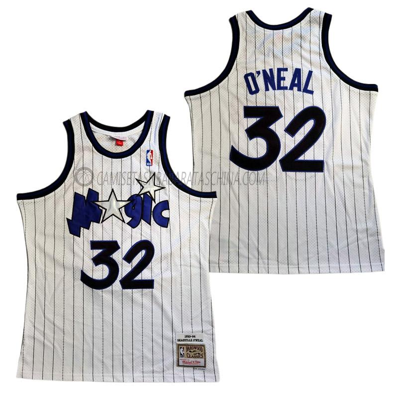 camiseta shaquille o'neal orlando magic de 32 hombre retro blanco