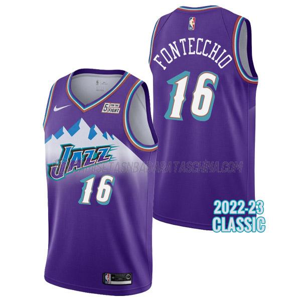 camiseta simone fontecchio utah jazz de 16 hombre classic edition 2023 púrpura