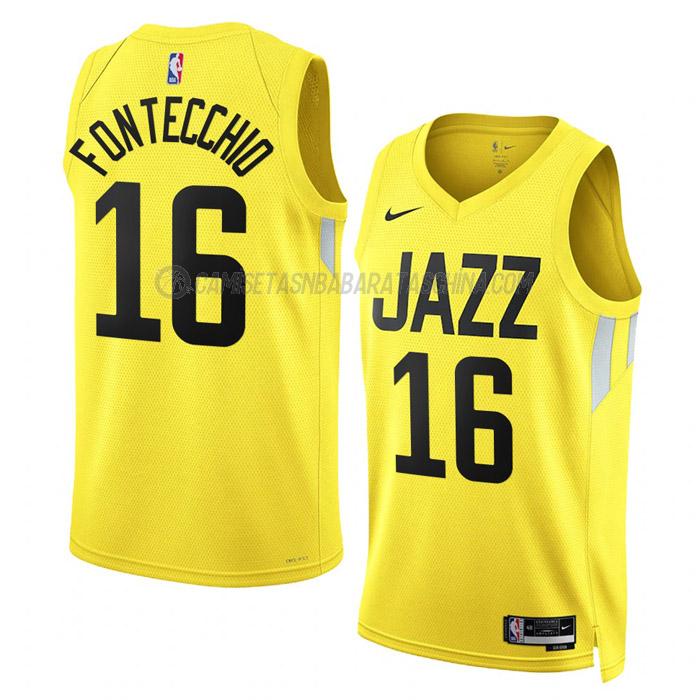 camiseta simone fontecchio utah jazz de 16 hombre icon edition 2023 amarillo