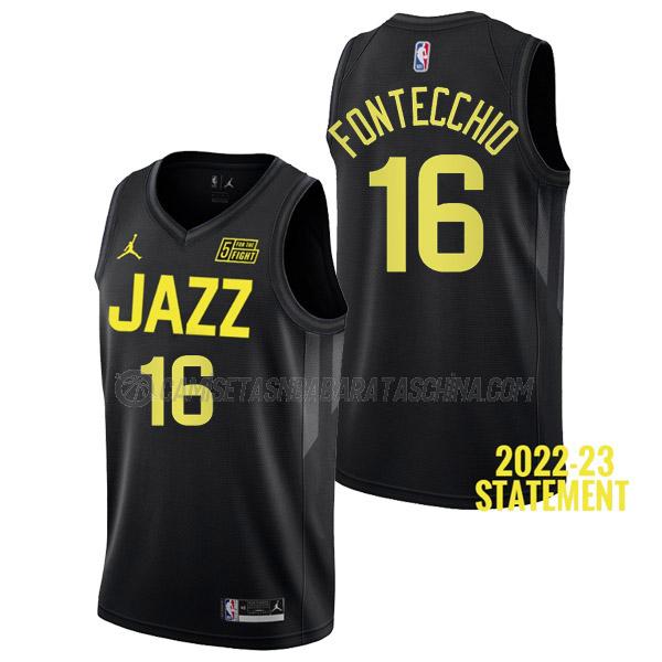 camiseta simone fontecchio utah jazz de 16 hombre statement edition 2023 negro