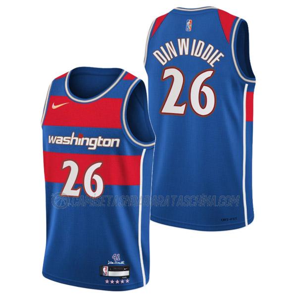 camiseta spencer dinwiddie washington wizards de 26 hombre city edition 2022 azul