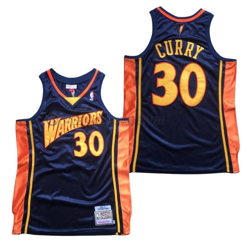 camiseta stephen curry golden state warriors de 30 hombre retro azul marino