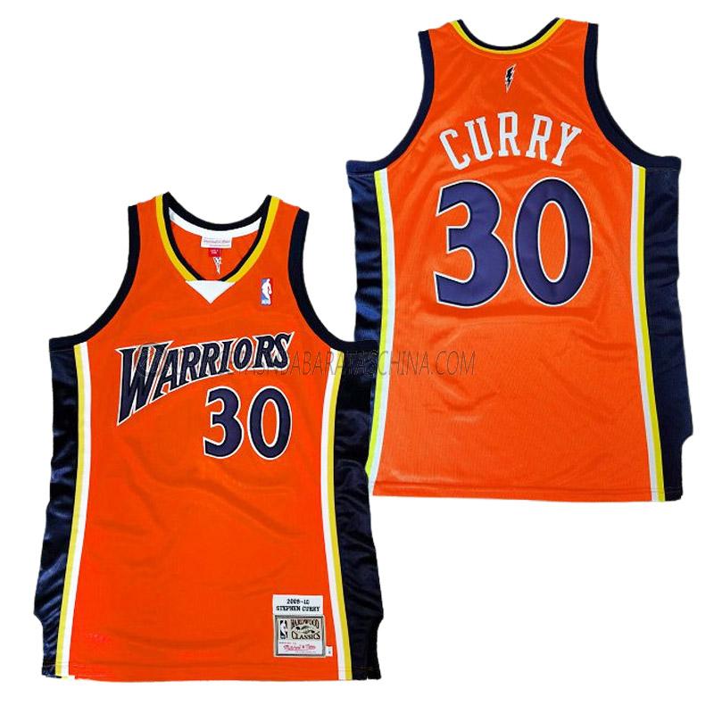 camiseta stephen curry golden state warriors de 30 hombre retro naranja