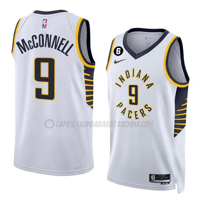 camiseta t.j. mcconnell indiana pacers de 9 hombre association edition 2023 blanco