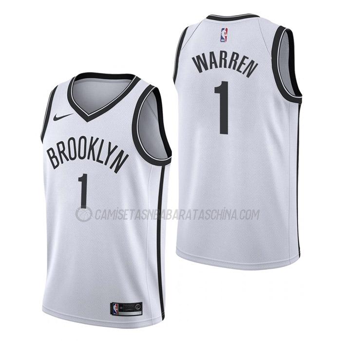 camiseta t.j. warren brooklyn nets de 1 hombre association edition 2023 blanco