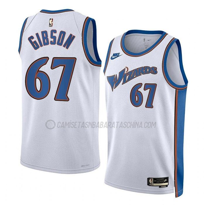 camiseta taj gibson washington wizards de 67 hombre classic edition 2023 blanco